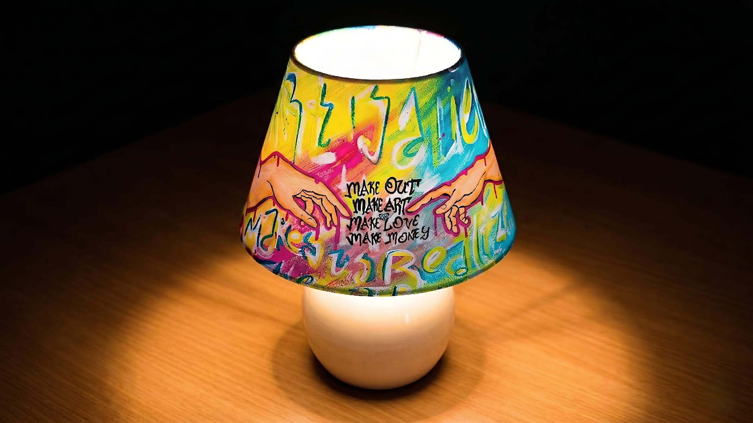 Adem'in Yaratılışı Pop Art Abajur - Görsel 3