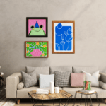 Kurbağa Soyut Gerçekçi Kolaj Tablo