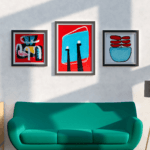 Red&White Soyut Kolaj Tablo