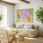 Blossom Whisper Dokulu Soyut Gerçekçi Tekli Tablo