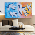 Flight of Freedom Dokulu Soyut Gerçekçi Tekli Tablo