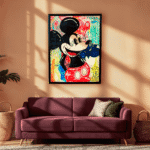 Mickey on the Wall Pop Art Tekli Tablo