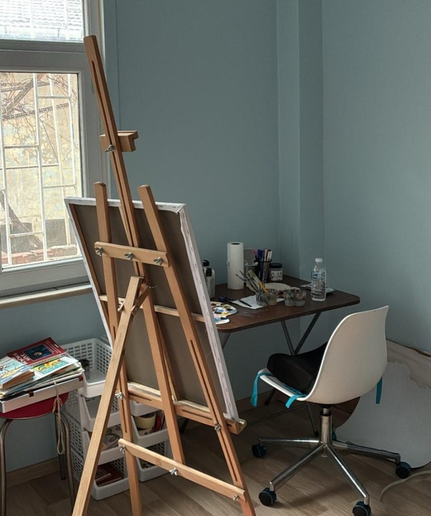 ressam elmas ozkardes vavimadule sanat atölyesi çalışma alanı