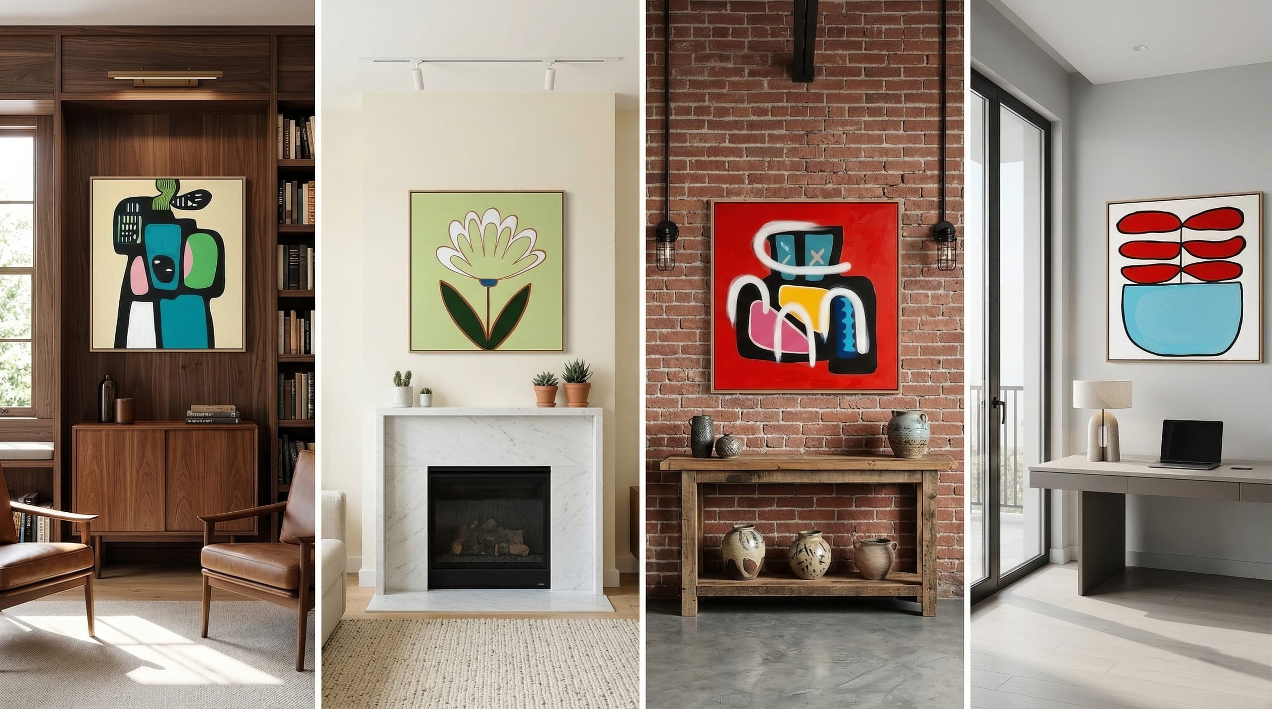 Floral Echoes Soyut Kolaj Tablo - Görsel 4