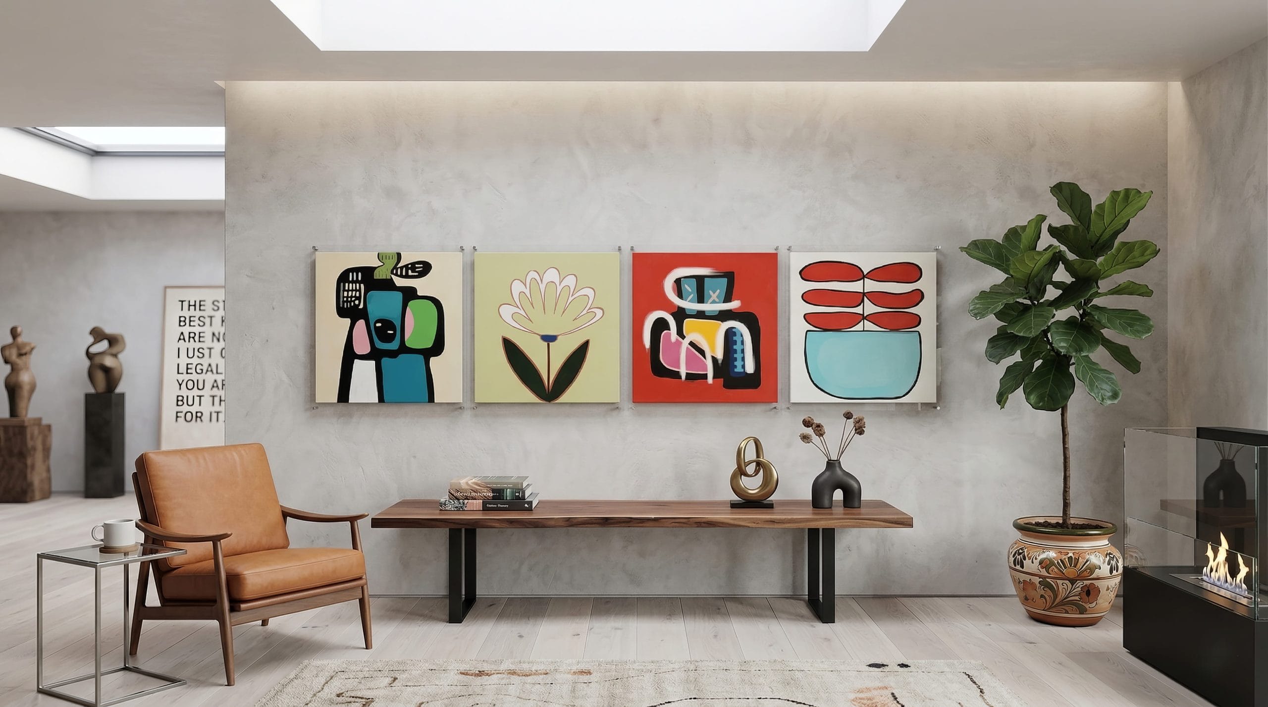 Floral Echoes Soyut Kolaj Tablo - Görsel 2