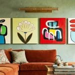 Floral Echoes Soyut Kolaj Tablo