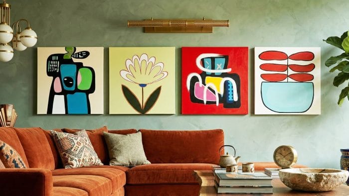 Floral Echoes Soyut Kolaj Tablo