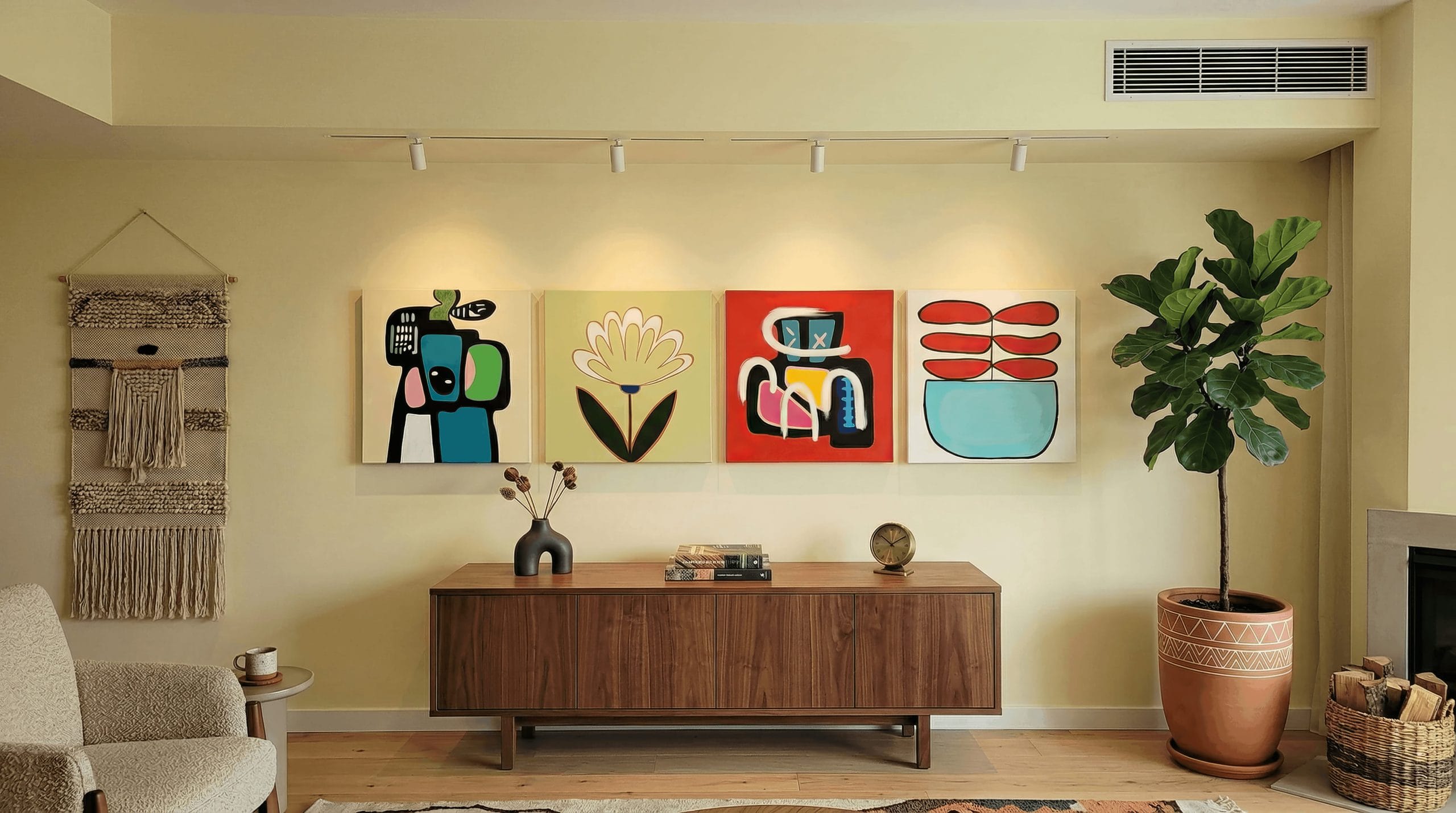 Floral Echoes Soyut Kolaj Tablo - Görsel 3