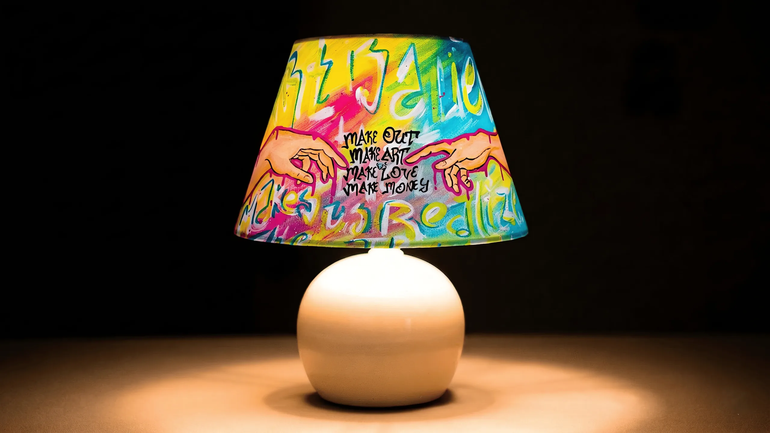 Adem'in Yaratılışı Pop Art Abajur