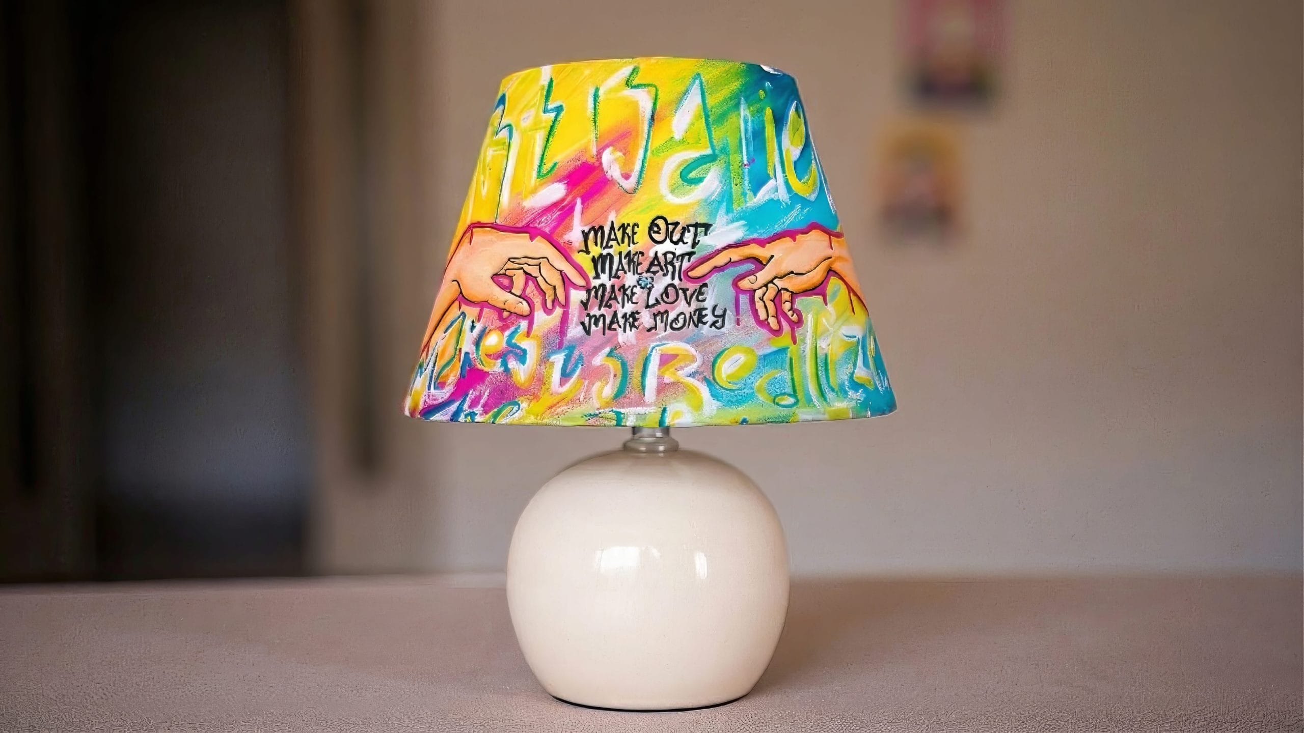 Adem'in Yaratılışı Pop Art Abajur Adem'in Yaratılışı Pop Art Abajur - Görsel 5