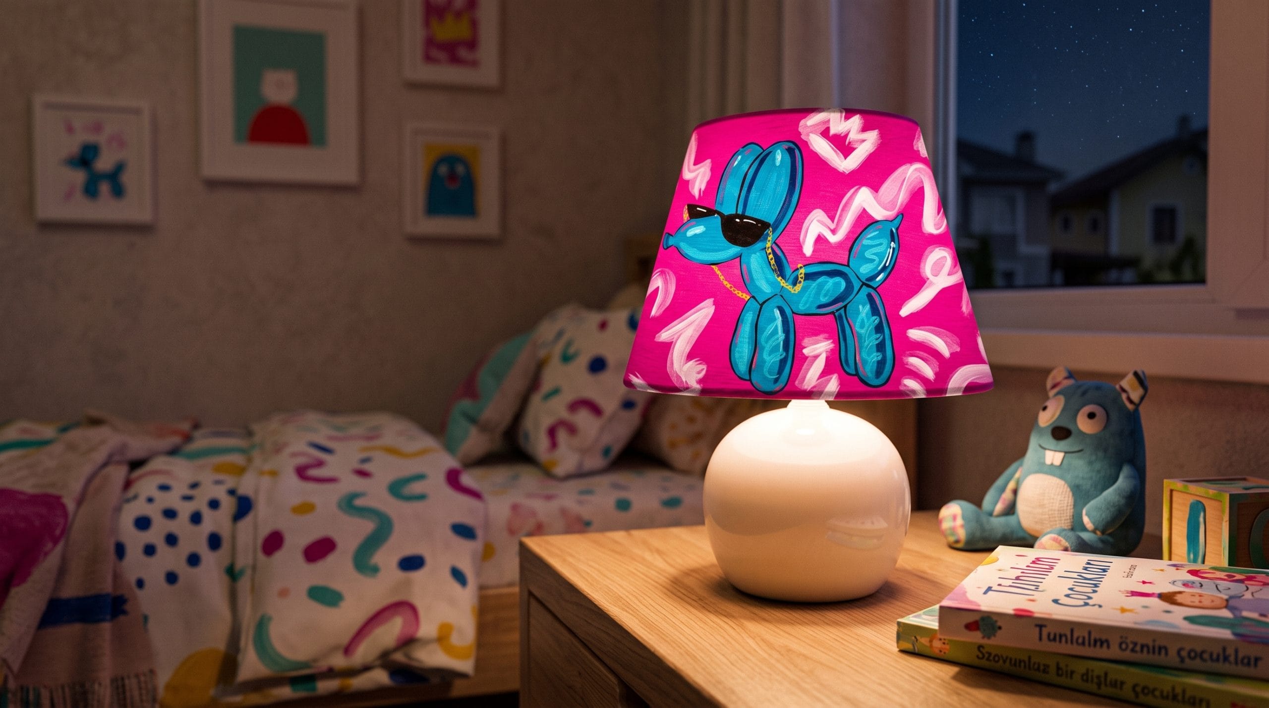 Ballon Dog - Cool Edition Pop Art Abajur (Seramik Taban) Ballon Dog - Cool Edition Pop Art Abajur (Seramik Taban) - Görsel 2