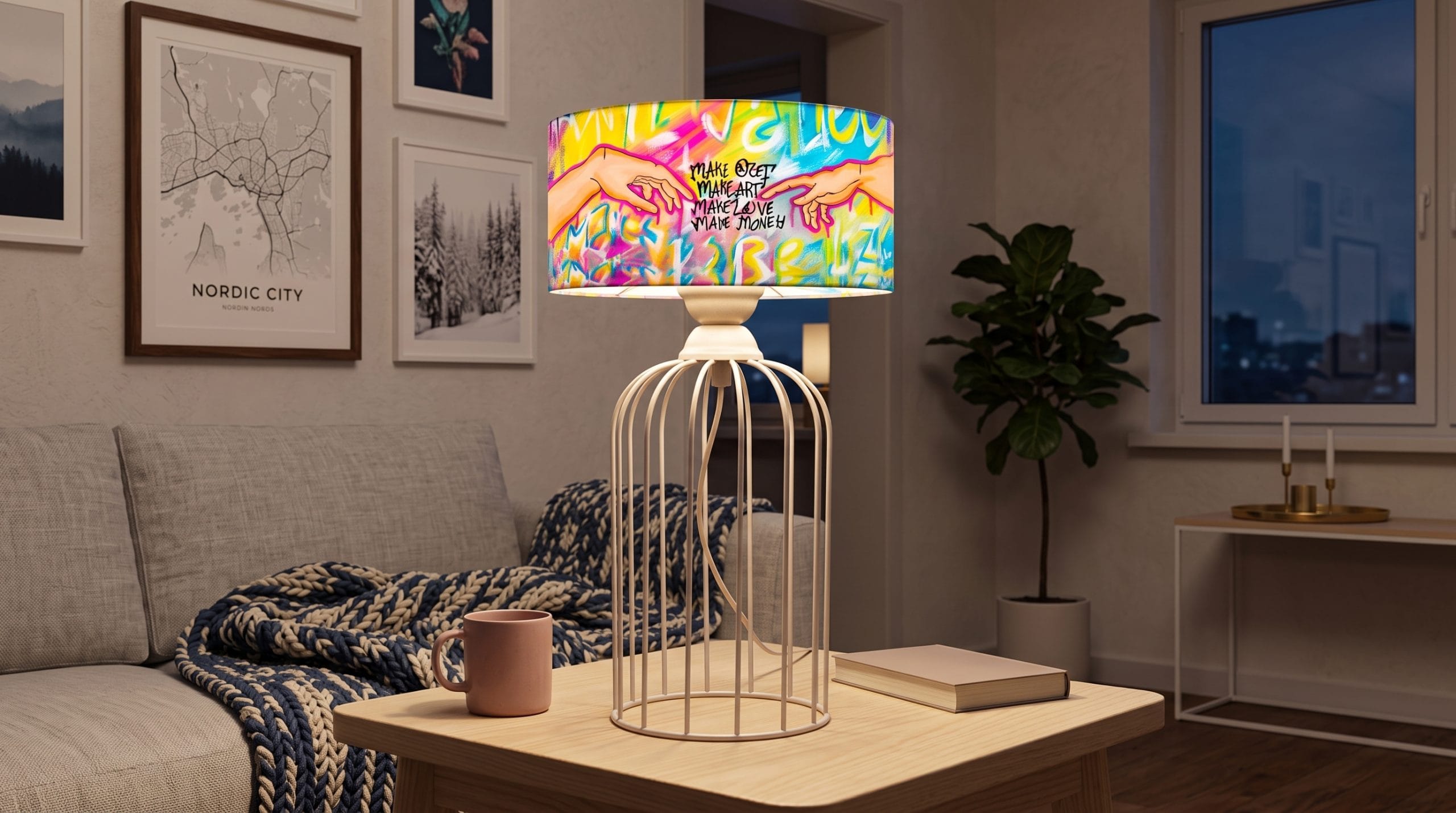 Adem’in Yaratılışı Pop Art Abajur (Kafes Taban) Adem’in Yaratılışı Pop Art Abajur (Kafes Taban) - Görsel 7